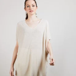 Maison Montagut T-Shirts>T-Shirt Long En Lin Flamme - Bil