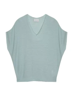 Maison Montagut T-Shirts>T-Shirt Manche Chauve-Souris En Lin Flamme - Tarra
