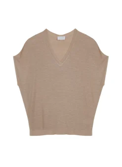 Maison Montagut T-Shirts>T-Shirt Manche Chauve-Souris En Lin Flamme - Tarra