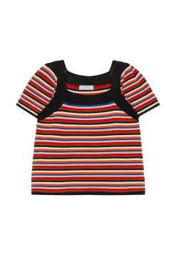 Maison Montagut T-Shirts>T-Shirt Manches Ballon En Coton Bio - Mezzo Multicolore