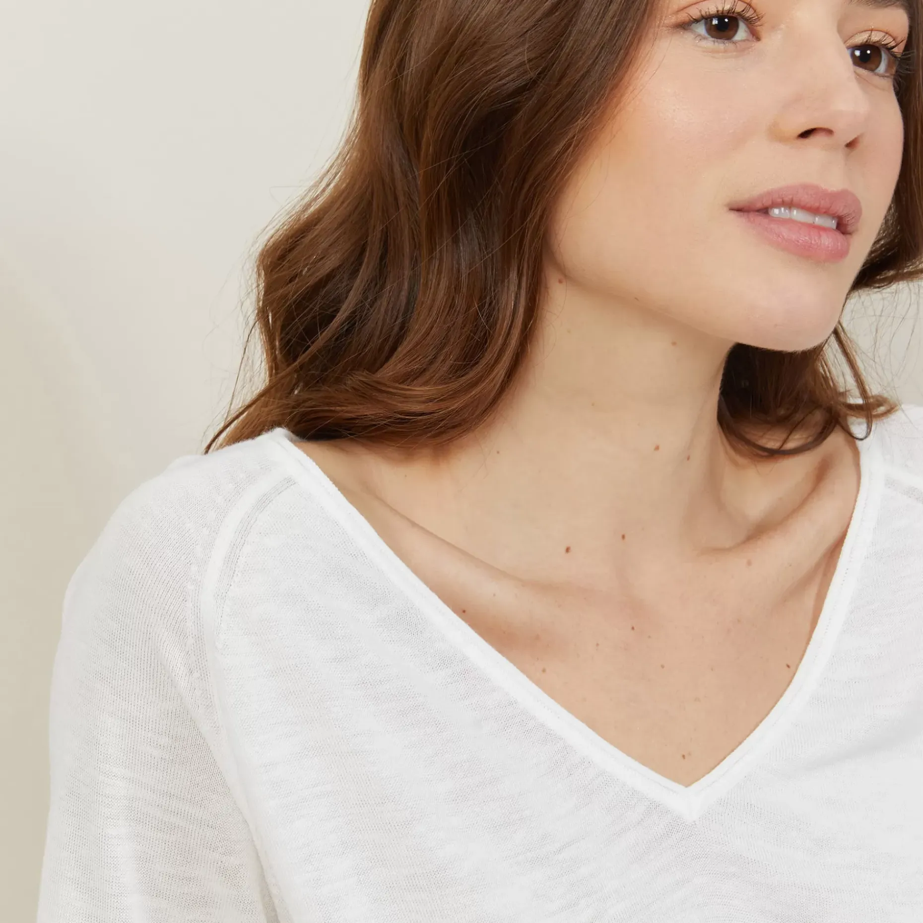 Maison Montagut T-Shirts>T-Shirt Manches Coudes En Lin Flamme - Bonbon