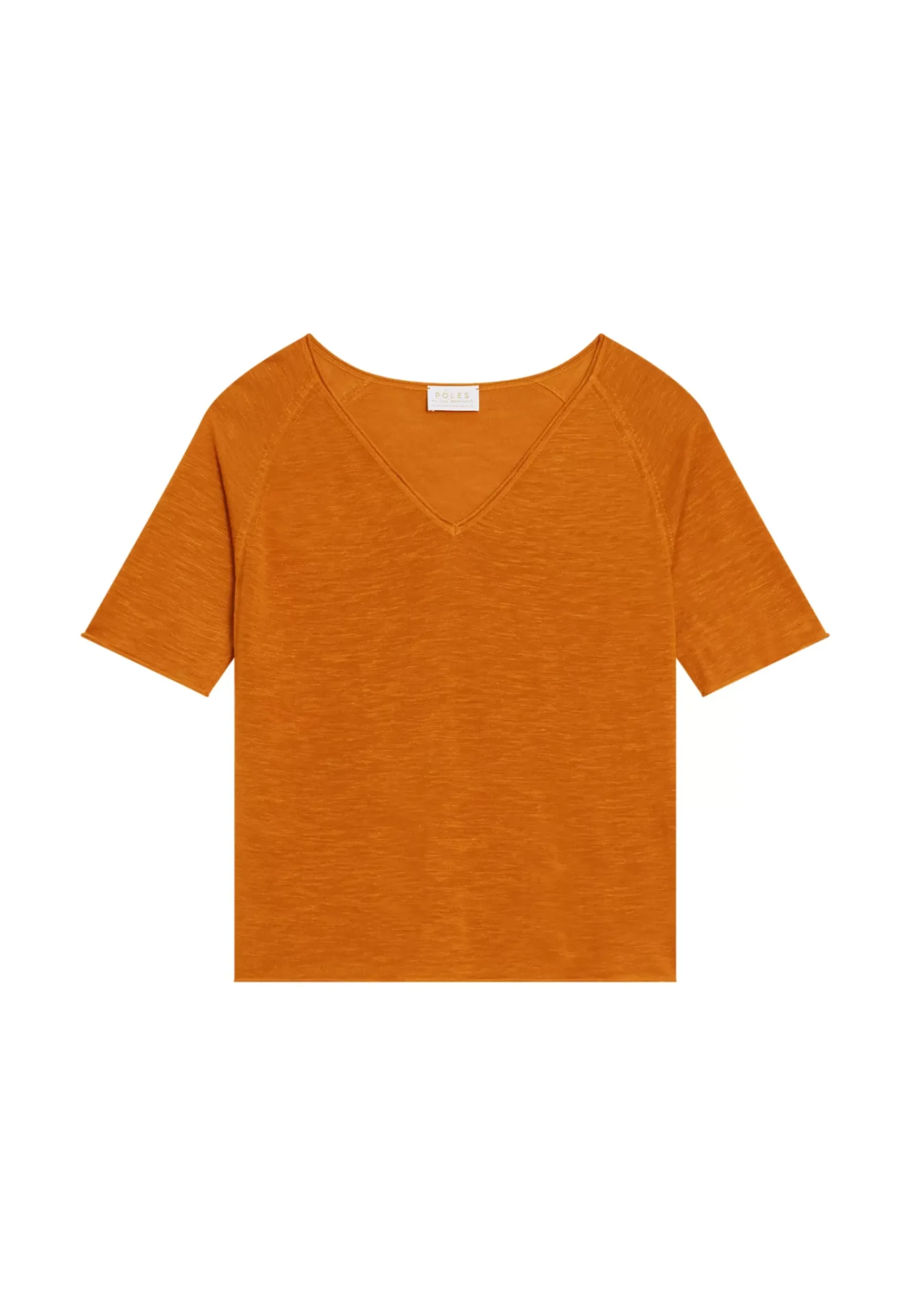 Maison Montagut T-Shirts>T-Shirt Manches Coudes En Lin Flamme - Bonbon