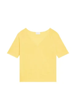 Maison Montagut T-Shirts>T-Shirt Manches Coudes En Lin Flamme - Bonbon