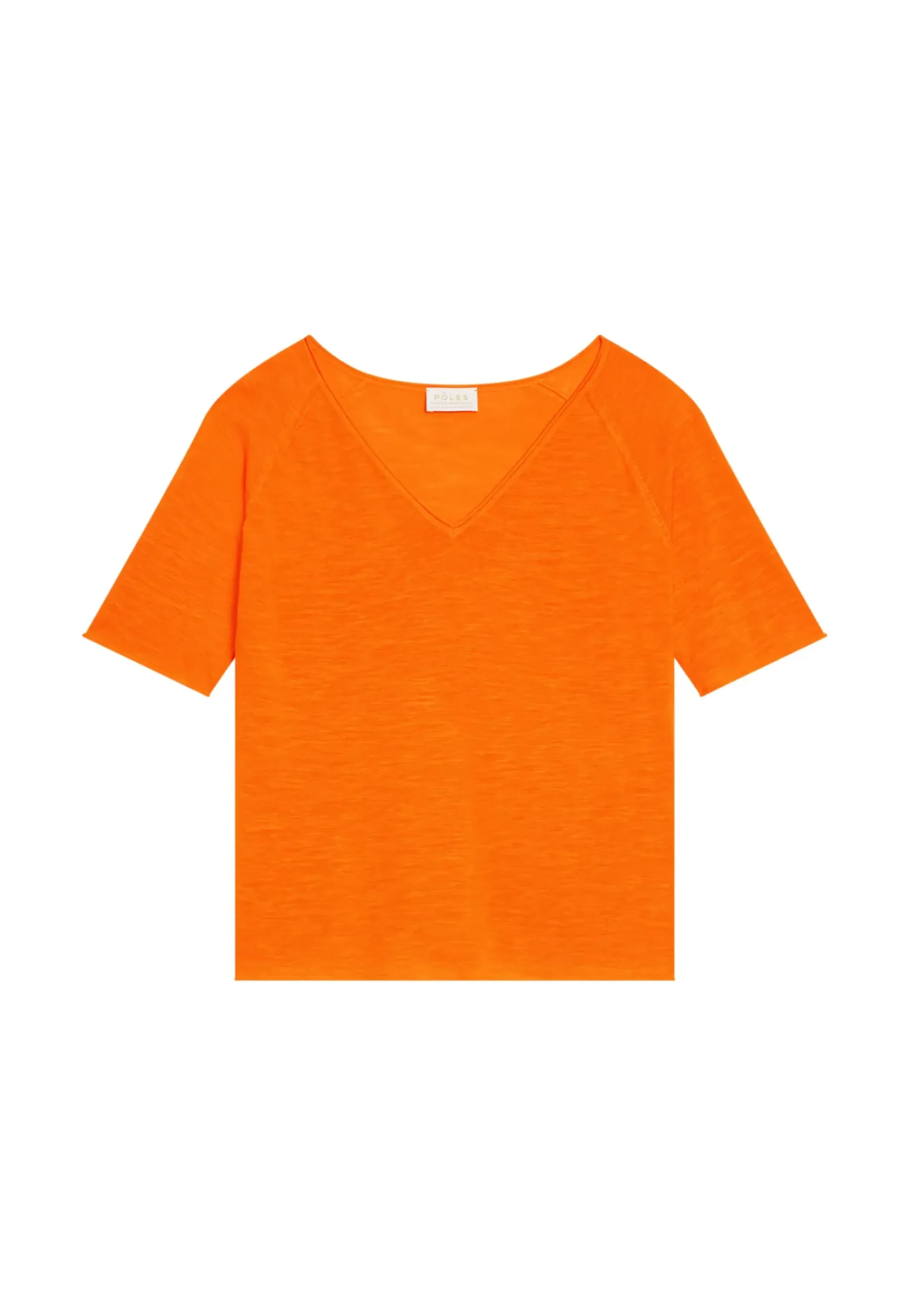 Maison Montagut T-Shirts>T-Shirt Manches Coudes En Lin Flamme - Bonbon