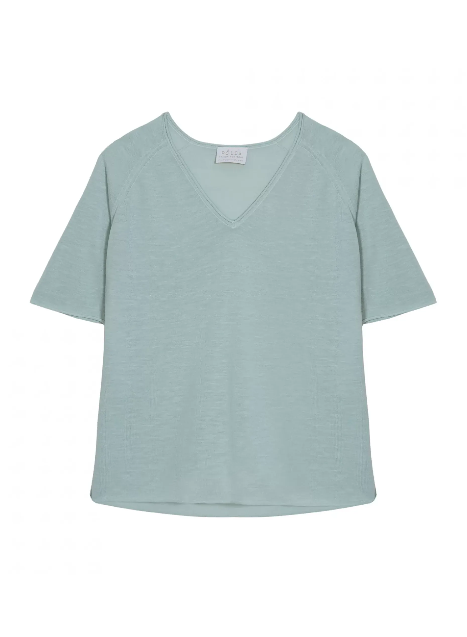 Maison Montagut T-Shirts>T-Shirt Manches Coudes En Lin Flamme - Bonbon