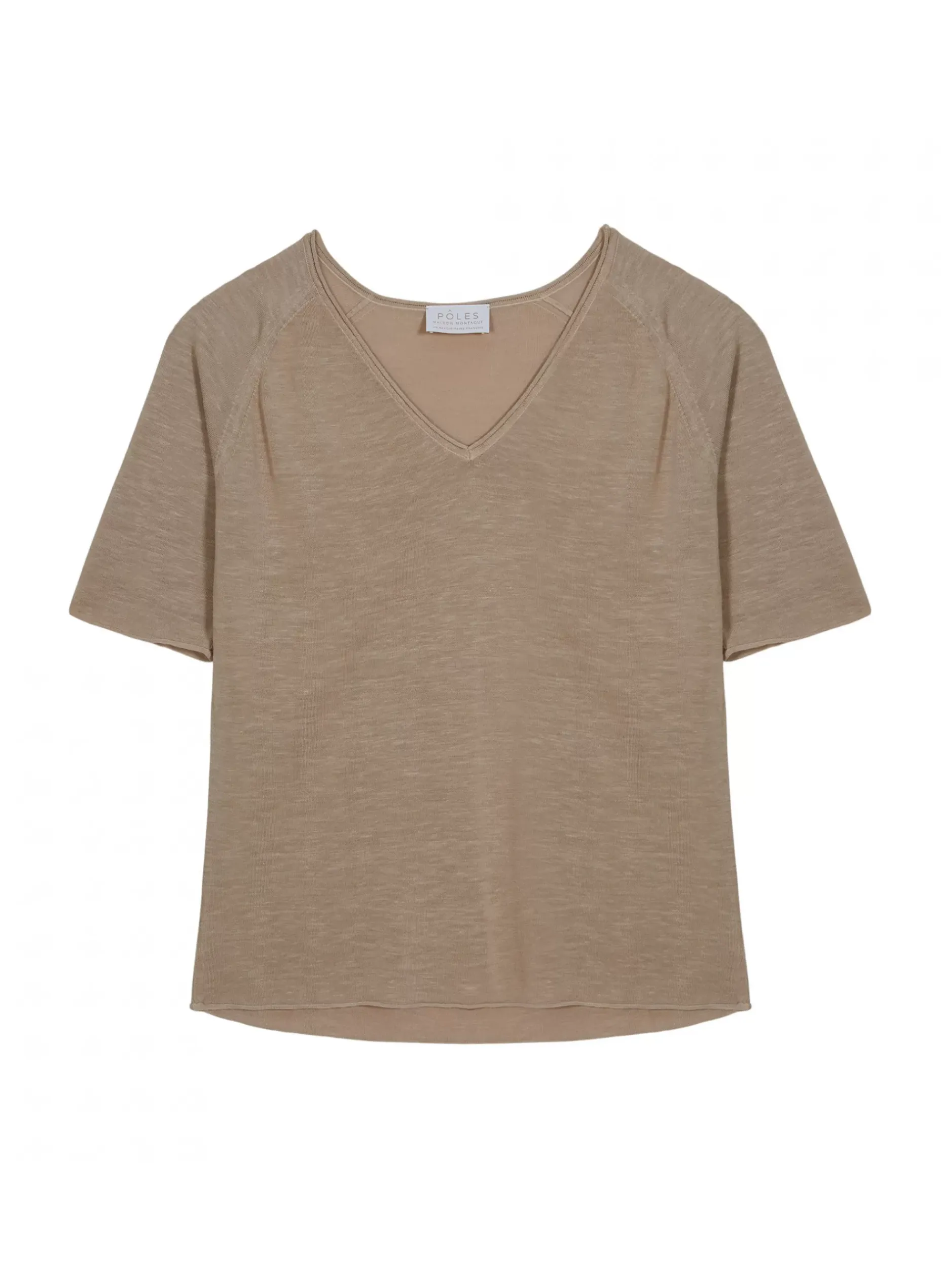 Maison Montagut T-Shirts>T-Shirt Manches Coudes En Lin Flamme - Bonbon
