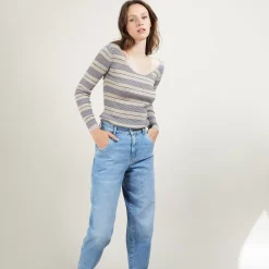 Maison Montagut Pulls>T-Shirt Manches Longues A Rayures - Fina