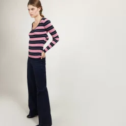 Maison Montagut Pulls>T-Shirt Manches Longues A Rayures - Fina