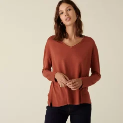 Maison Montagut T-Shirts>T-Shirt Manches Longues En Bambou Cachemire A Fentes - Aelys