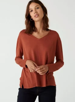 Maison Montagut T-Shirts>T-Shirt Manches Longues En Bambou Cachemire A Fentes - Aelys