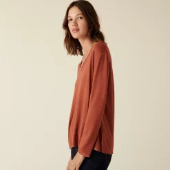 Maison Montagut T-Shirts>T-Shirt Manches Longues En Bambou Cachemire A Fentes - Aelys
