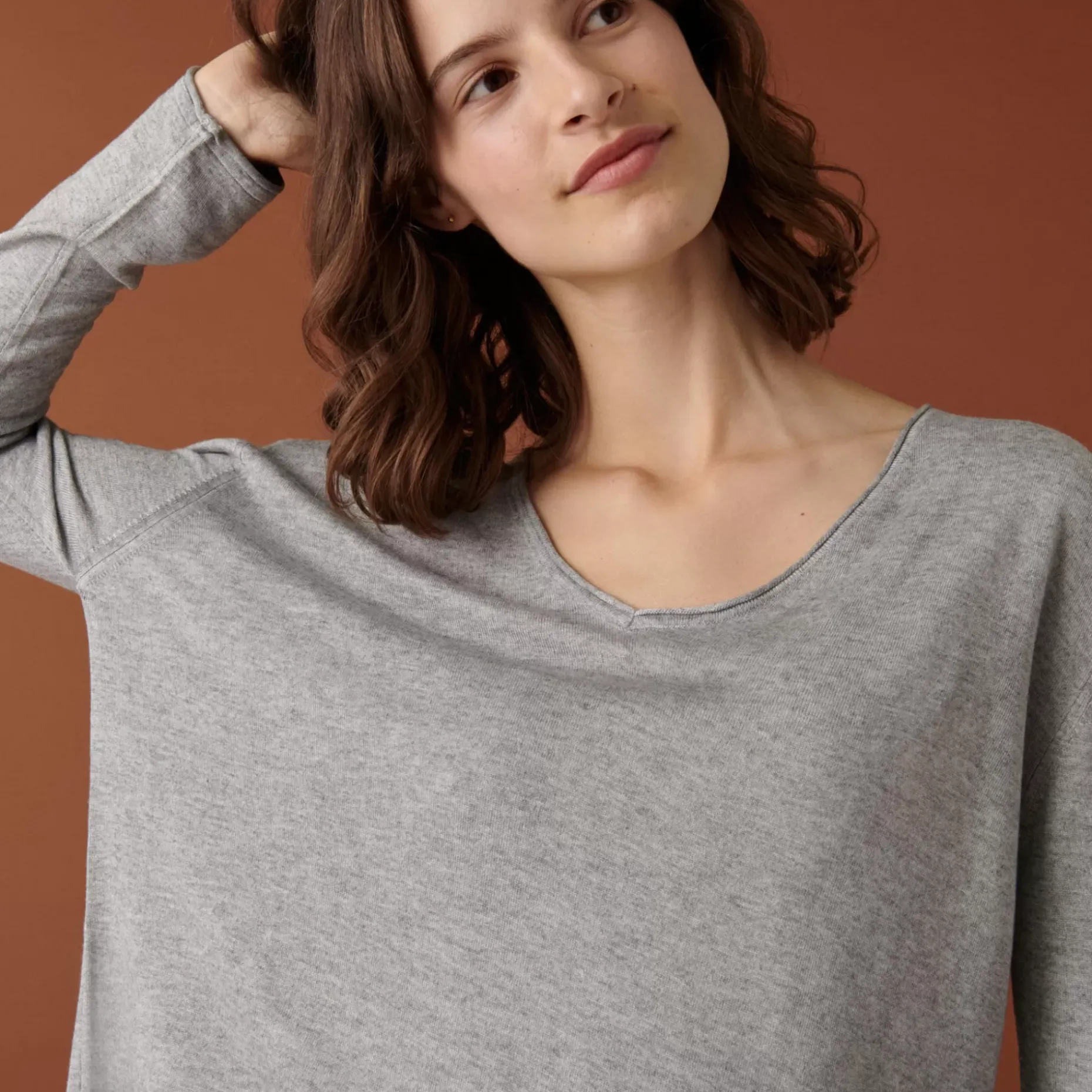 Maison Montagut T-Shirts>T-Shirt Manches Longues En Bambou Cachemire A Fentes - Aelys