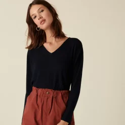 Maison Montagut T-Shirts>T-Shirt Manches Longues En Bambou Cachemire A Fentes - Aelys