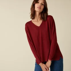 Maison Montagut T-Shirts>T-Shirt Manches Longues En Bambou Cachemire A Fentes - Aelys
