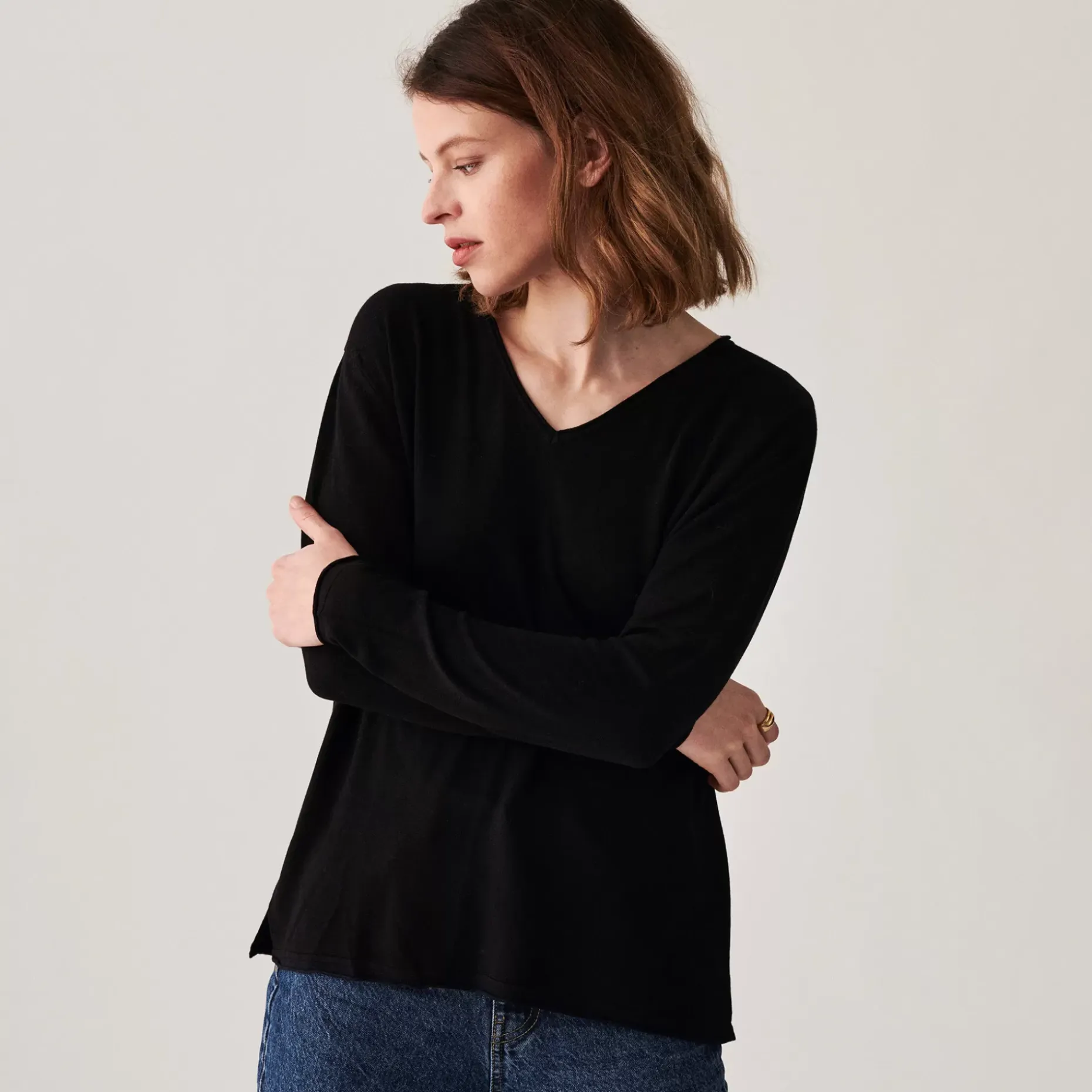 Maison Montagut T-Shirts>T-Shirt Manches Longues En Bambou Cachemire A Fentes - Aelys