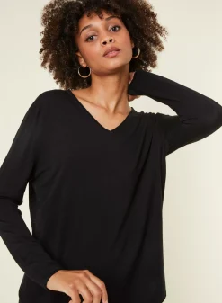 Maison Montagut T-Shirts>T-Shirt Manches Longues En Bambou Cachemire A Fentes - Aelys
