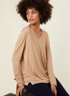 Maison Montagut T-Shirts>T-Shirt Manches Longues En Bambou Cachemire A Fentes - Aelys