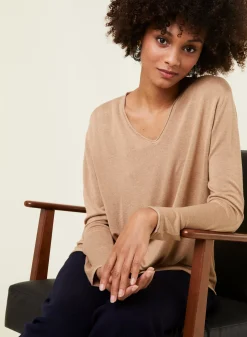 Maison Montagut T-Shirts>T-Shirt Manches Longues En Bambou Cachemire A Fentes - Aelys