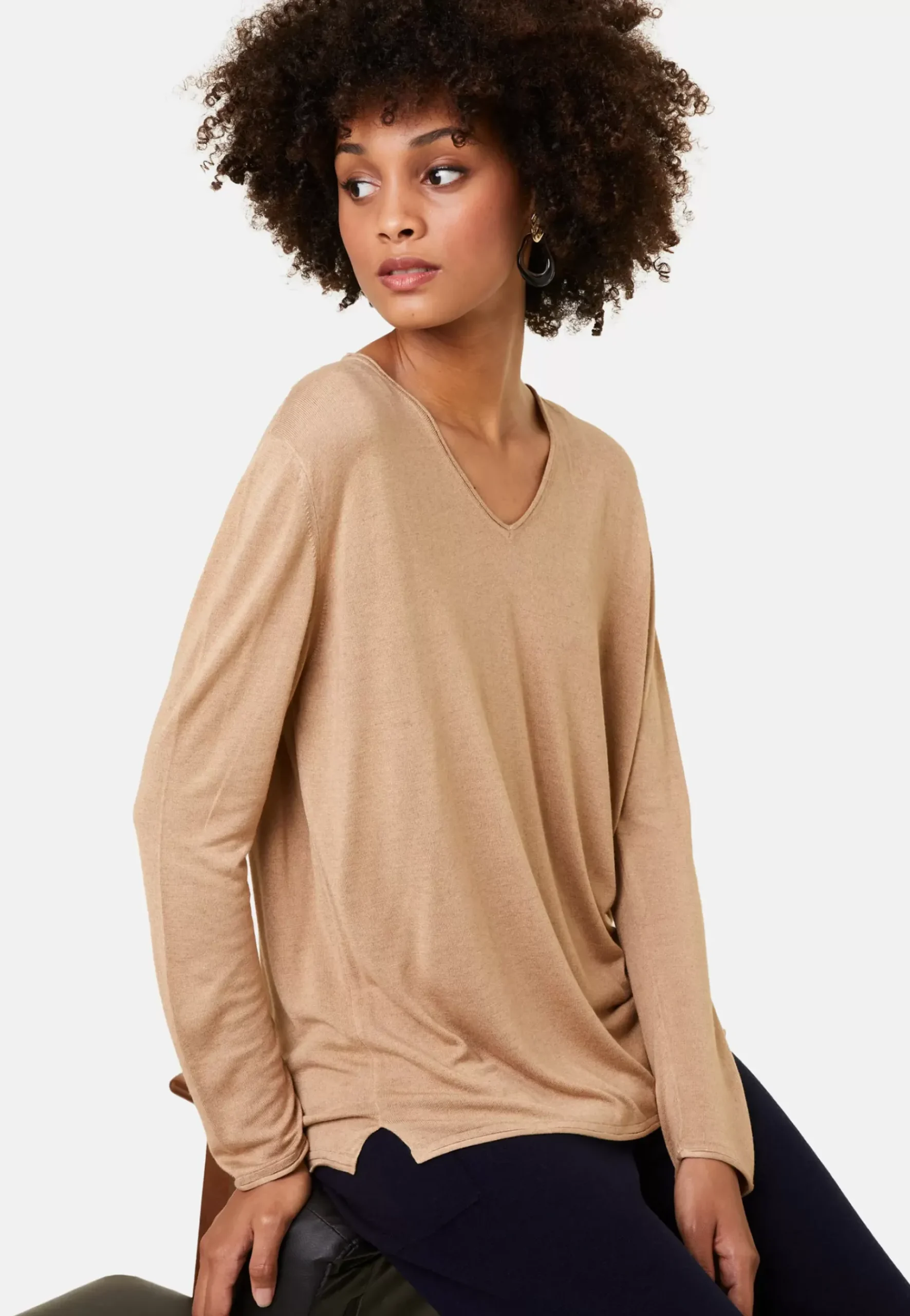 Maison Montagut T-Shirts>T-Shirt Manches Longues En Bambou Cachemire A Fentes - Aelys