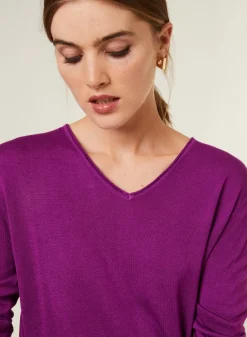Maison Montagut T-Shirts>T-Shirt Manches Longues En Bambou Cachemire A Fentes - Aelys