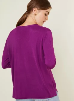 Maison Montagut T-Shirts>T-Shirt Manches Longues En Bambou Cachemire A Fentes - Aelys