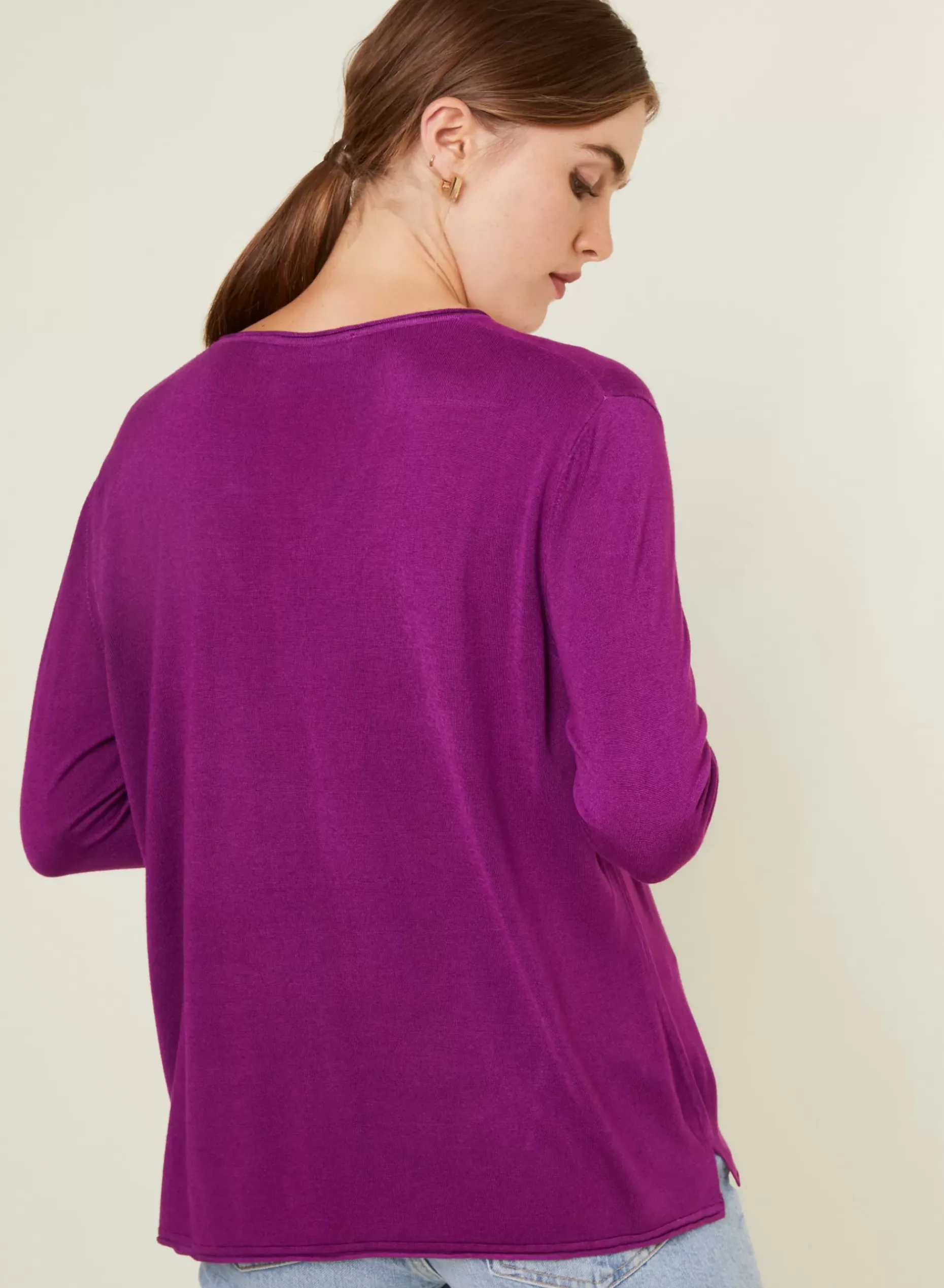 Maison Montagut T-Shirts>T-Shirt Manches Longues En Bambou Cachemire A Fentes - Aelys