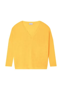Maison Montagut T-Shirts>T-Shirt Oversize Col V En Lin Flamme - Beja