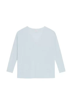 Maison Montagut T-Shirts>T-Shirt Oversize Col V En Lin Flamme - Beja