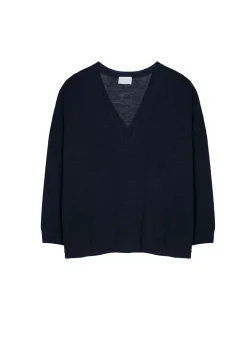 Maison Montagut T-Shirts>T-Shirt Oversize Col V En Lin Flamme - Beja