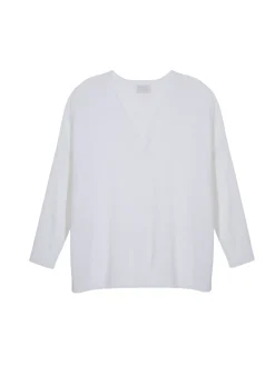 Maison Montagut T-Shirts>T-Shirt Oversize Col V En Lin Flamme - Beja