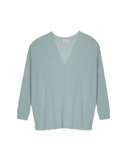 Maison Montagut T-Shirts>T-Shirt Oversize Col V En Lin Flamme - Beja