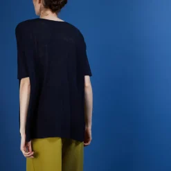 Maison Montagut T-Shirts>T-Shirt Oversize En Lin Flamme - Batalya