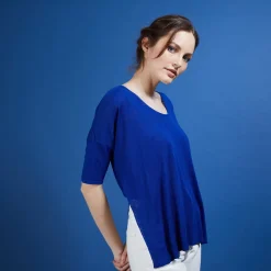 Maison Montagut T-Shirts>T-Shirt Oversize En Lin Flamme - Batalya