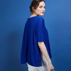 Maison Montagut T-Shirts>T-Shirt Oversize En Lin Flamme - Batalya