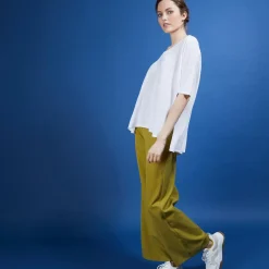 Maison Montagut T-Shirts>T-Shirt Oversize En Lin Flamme - Batalya