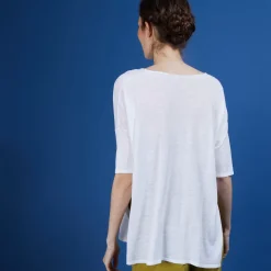 Maison Montagut T-Shirts>T-Shirt Oversize En Lin Flamme - Batalya