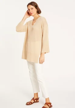 Maison Montagut Pulls>Tunique Ample Col V En Lin - Marielle