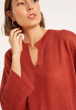 Maison Montagut Pulls>Tunique Ample Col V En Lin - Marielle