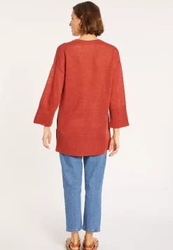 Maison Montagut Pulls>Tunique Ample Col V En Lin - Marielle