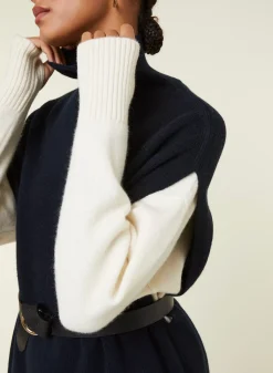 Maison Montagut Robes>Tunique Sans Manches Col Montant En Laine Et Cachemire - Garance