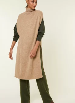 Maison Montagut Robes>Tunique Sans Manches Col Montant En Laine Et Cachemire - Garance