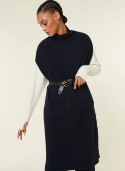 Maison Montagut Robes>Tunique Sans Manches Col Montant En Laine Et Cachemire - Garance
