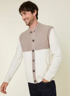 Maison Montagut Vestes Et Gilets>Veste Boutonnee A Poches En Cachemire 4 Fils - Farell Ecru