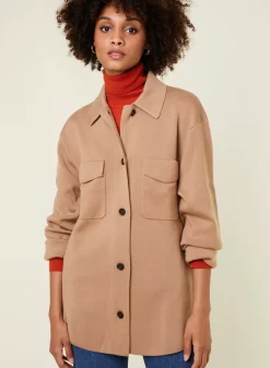 Maison Montagut Vestes Et Gilets>Veste Boutonnee Avec Poches En Laine Merinos - Giselle