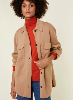 Maison Montagut Vestes Et Gilets>Veste Boutonnee Avec Poches En Laine Merinos - Giselle