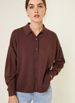 Maison Montagut Vestes Et Gilets>Veste Boutonnee Col Polo En Laine Merinos - Gabriella