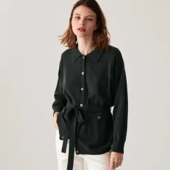 Maison Montagut Vestes Et Gilets>Veste Boutonnee En Cachemire Col Polo - Clemence