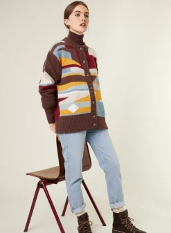 Maison Montagut Vestes Et Gilets>Veste Boutonnee En Melange De Laine - Gloria Marron Fonce