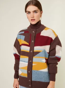 Maison Montagut Vestes Et Gilets>Veste Boutonnee En Melange De Laine - Gloria Marron Fonce