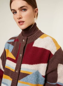 Maison Montagut Vestes Et Gilets>Veste Boutonnee En Melange De Laine - Gloria Marron Fonce